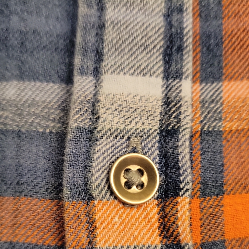 Men's Flag & Anthem Blue and Orange Plaid Shirt